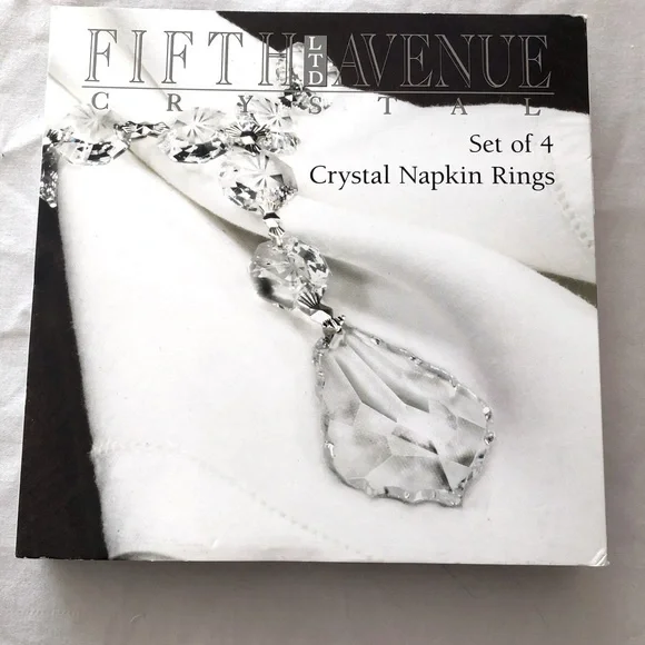 NIB 12 CRYSTAL NAPKIN HOLDERS on Amazon $31. For a set of 4 - Picture 2 of 4